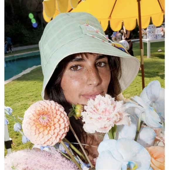 Lack of Color NWT Devon Lee Carlson Collaboration Green Plaid/Beige Bucket Hat - Picture 3 of 15